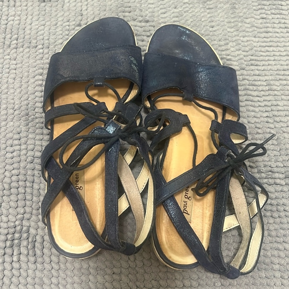 Paul Green lace up sandals Navy blue